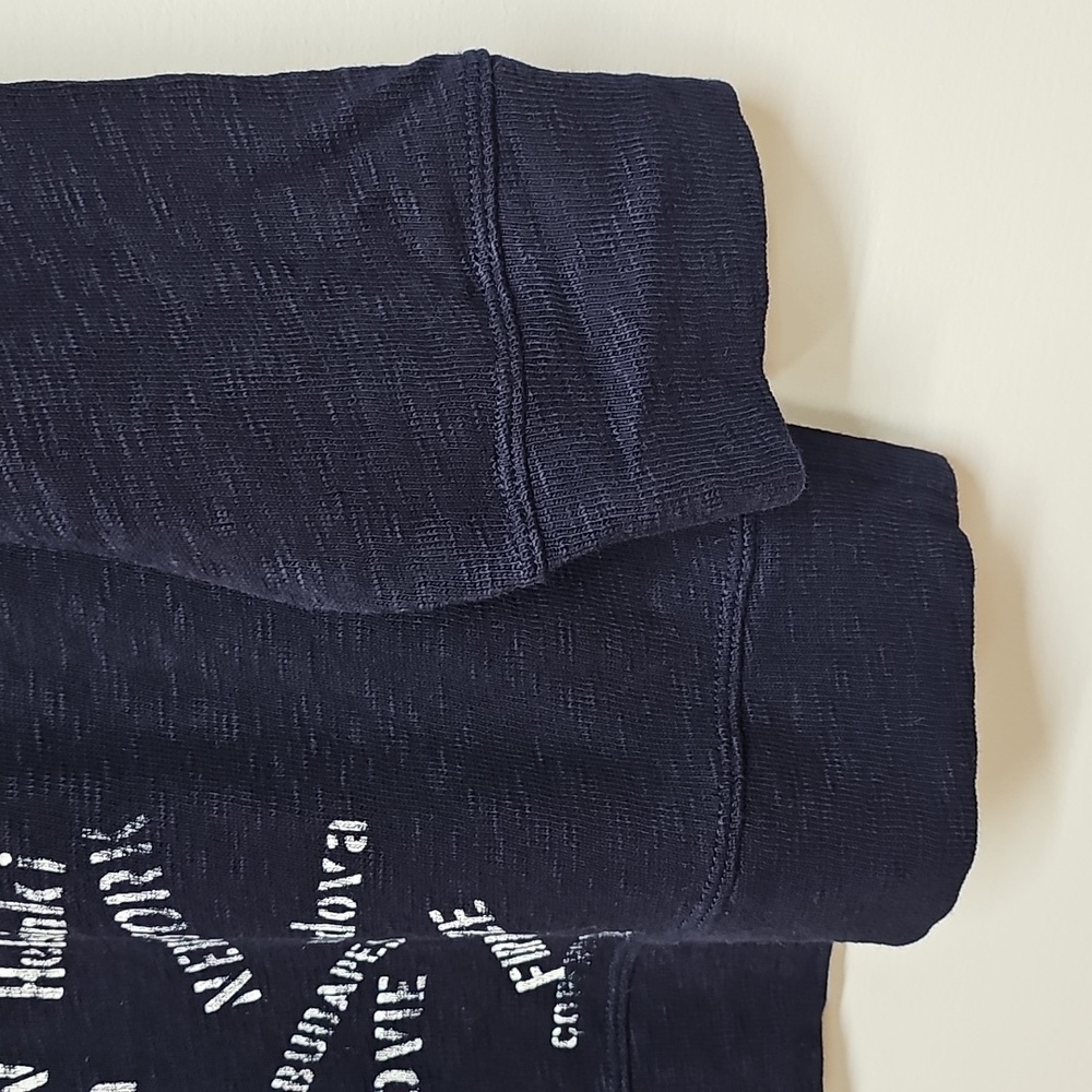J. Crew Port of Call, Slub Cotton Sweatshirt, City Names, Navy Blue, Sz L, NEW - Picture 3 of 9